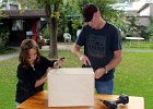 Kanten einer Cajon feilen